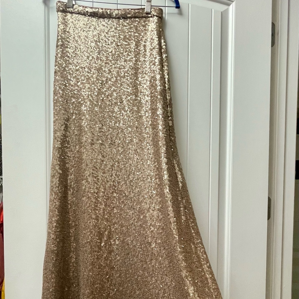 Jenny Yoo Sparkling Gold Skirt